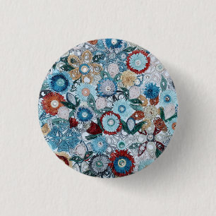 Modern colourful Arts and Crafts patterns 3 Cm Round Badge