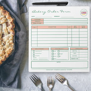 Modern Colourful Bakery Peach Order Form Notepad