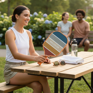 Modern Colourful Beach Colorblock Personalised Nam Pickleball Paddle