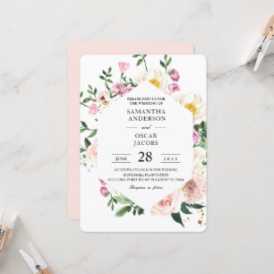 Modern Colourful Beauty Watercolor Flowers Invitation
