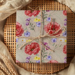 Modern Colourful & Beige Wildflower Pattern  Wrapping Paper Sheet<br><div class="desc">Colourful wildflower elements arranged in an all over pattern. Original watercolor artwork from the studio. Great for weddings,  anniversaries,  birthdays and more. Please see other items in this unique wedding collection.</div>