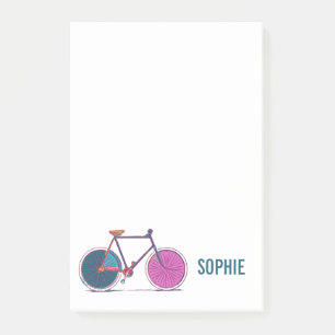 Modern Colourful Bicycle Line Art Drawing Post-it Notes