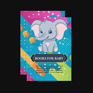 Modern Colourful Blue Elephant Baby Shower Enclosure Card