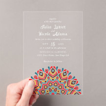 Modern Colourful Boho Ethnic Floral Mandala Weddin