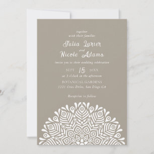 Modern Colourful Boho Ethnic Floral Mandala Weddin Invitation