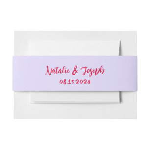 Modern Colourful Bold Bright Retro Unique Wedding Invitation Belly Band