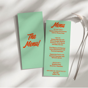 Modern Colourful Bold Funky Retro Groovy Wedding  Menu
