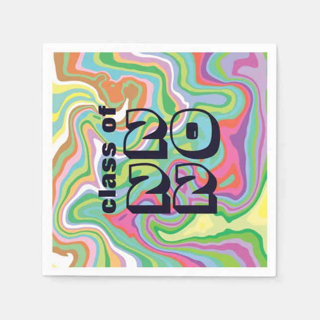 Modern Colourful & Bold Graduation Class of Napkin (Front)