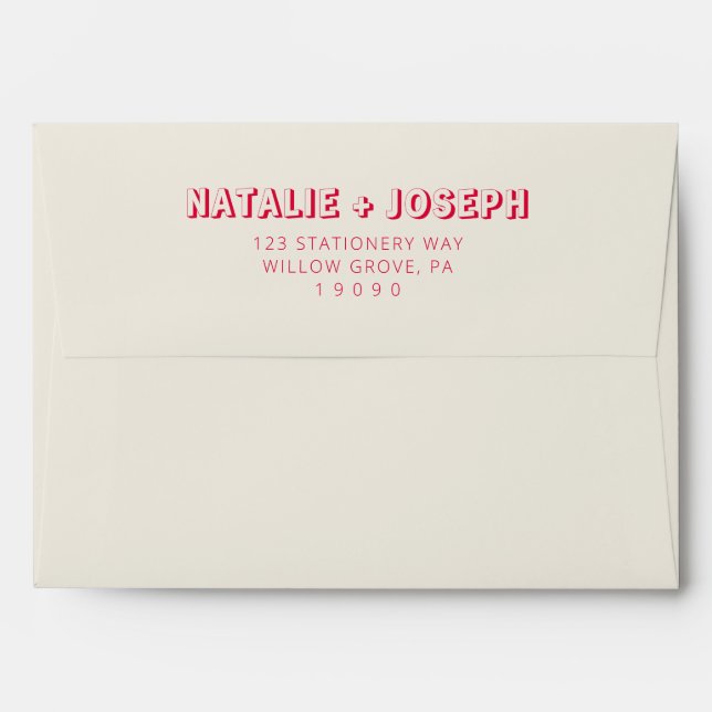 Modern Colourful Bold Retro Bright Funky Wedding Envelope (Back (Top Flap))
