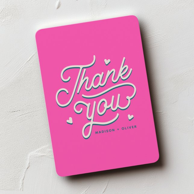 Modern Colourful Bold Thank You Typography Wedding Card (Creator Uploaded)