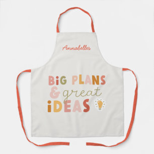 Modern colourful bold typography plans and ideas n apron