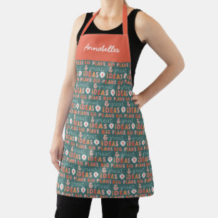 Modern colourful bold typography plans and ideas n apron