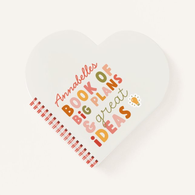 Modern colourful bold typography plans and ideas n notebook (Front)