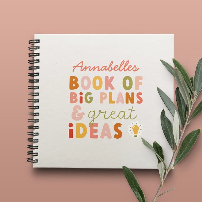 Modern colourful bold typography plans and ideas n notebook (Creator Uploaded)