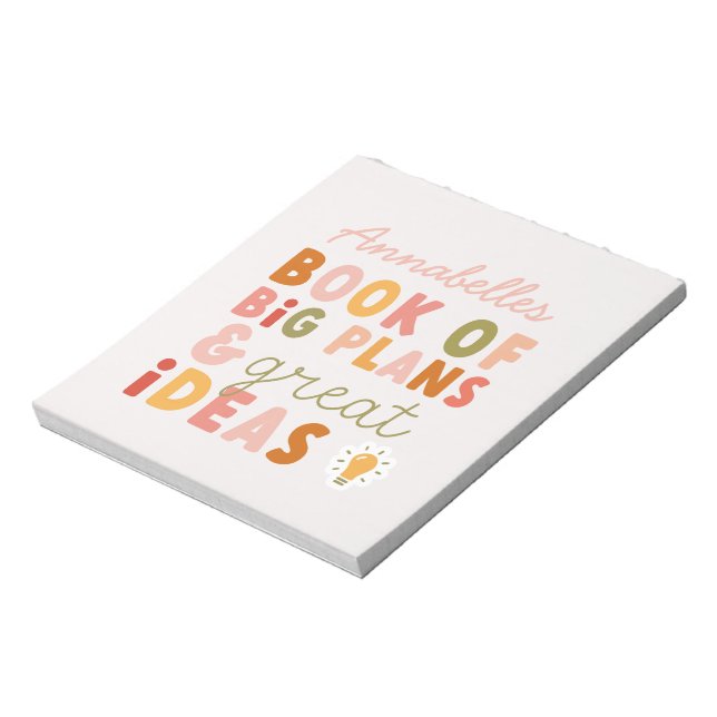 Modern colourful bold typography plans and ideas n notepad (Rotated)