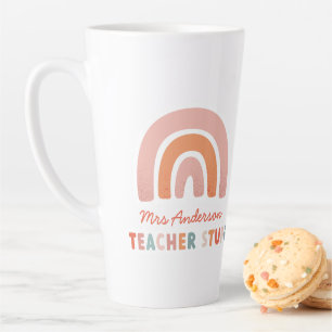 Modern colourful bold typography rainbow teacher latte mug