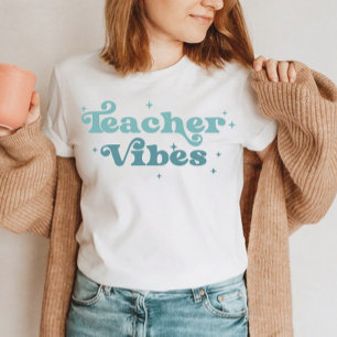 Modern colourful bold typography Teacher Vibes T-Shirt