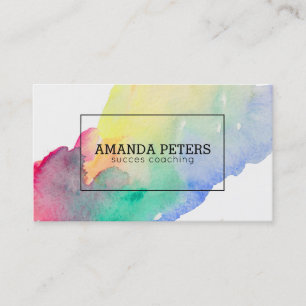 Modern Colourful Bride Brush Stripe Business Card