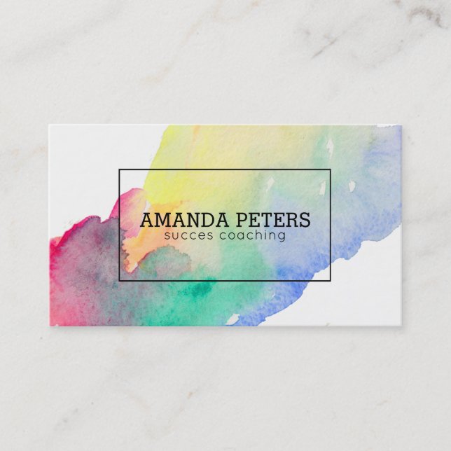 Modern Colourful Bride Brush Stripe Business Card (Front)