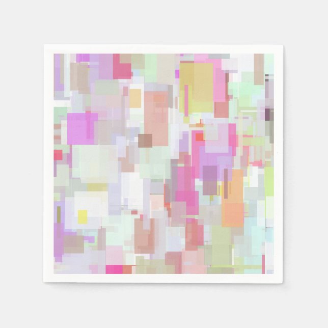 Modern Colourful & Bright Abstract Geometric Art Napkin (Front)