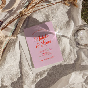 Modern Colourful Bright Retro Funky Unique Wedding Invitation