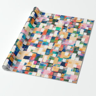 Modern Colourful Brush Strokes Paint Abstract Art Wrapping Paper
