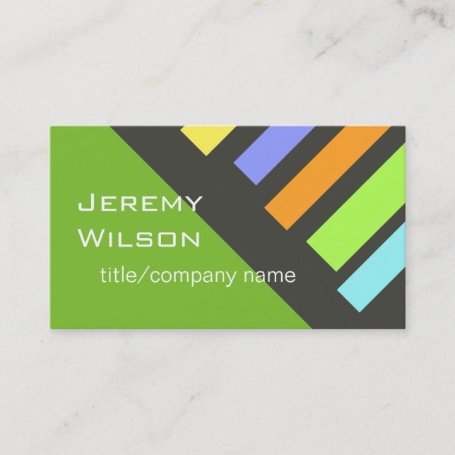 modern colourful business card bold double sided (Front)