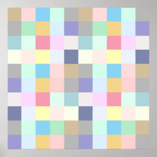 Modern Colourful Chequerboard Poster