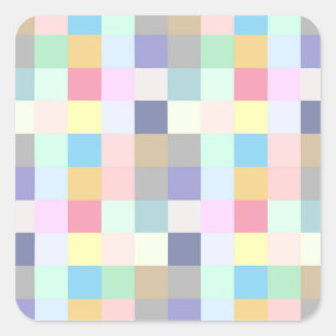 Modern Colourful Chequerboard Square Sticker