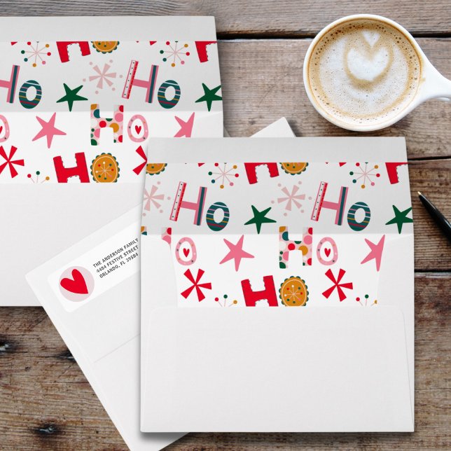 Modern Colourful Christmas Ho Ho Ho Envelope (Creator Uploaded)