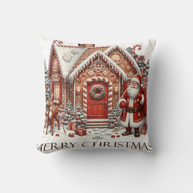 Modern Colourful Christmas Theme Cushion (Front)