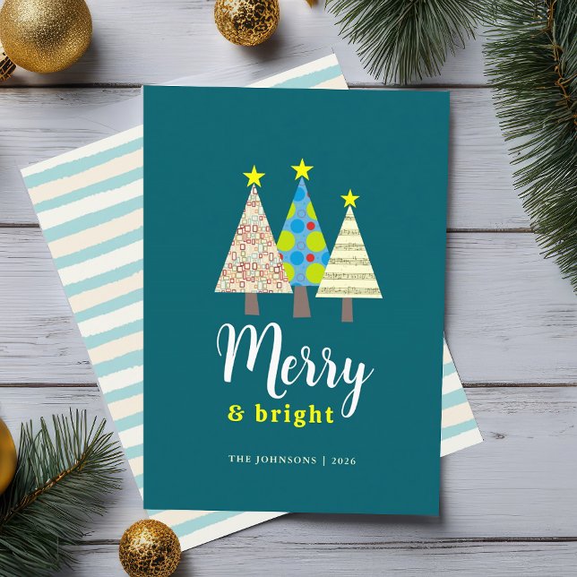 Modern Colourful Christmas Tree Holiday Card (Creator Uploaded)