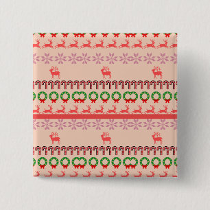 Modern Colourful Christmas Tree Painting 15 Cm Square Badge