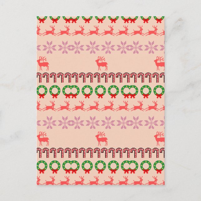 Modern Colourful Christmas Tree Painting  Postcard (Front)
