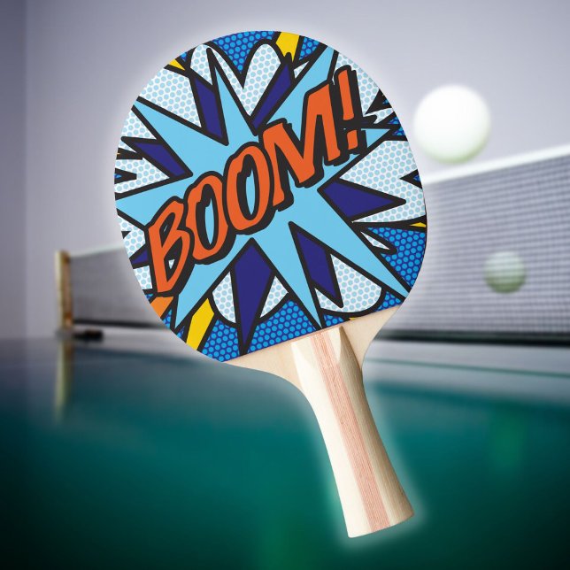 Modern Colourful Comic Book BOOM Typography Ping Pong Paddle (Modern Colorful Comic Book BOOM Typography Ping Pong Paddle)