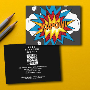 Modern Colourful Comic Book KAPOW Pop Art Business Card