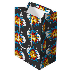 Modern Colourful Comic Book KAPOW Pop Art Medium Gift Bag