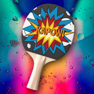 Modern Colourful Comic Book KAPOW Pop Art Ping Pong Paddle