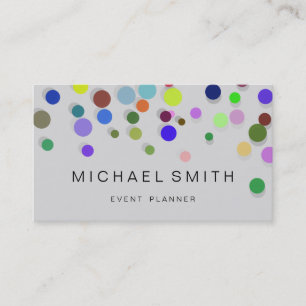 Modern Colourful Confetti Dots Business Card