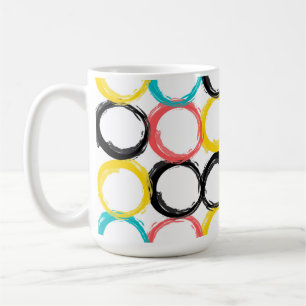 Modern, colourful, cool, unique, trendy circles coffee mug
