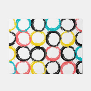Modern, colourful, cool, unique, trendy circles doormat