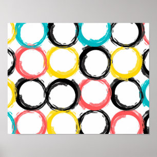 Modern, colourful, cool, unique, trendy circles poster