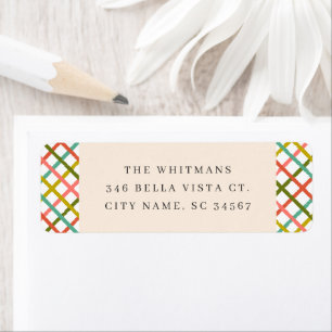 Modern Colourful Crisscross Holiday Return Address