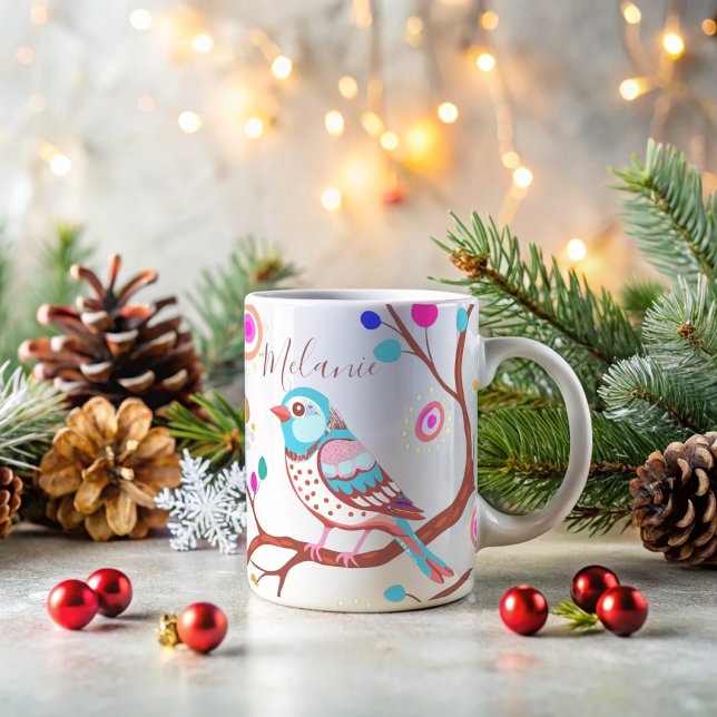 modern colourful cute bird  coffee mug (Creator Uploaded)