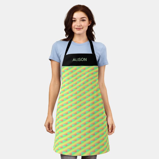 Modern Colourful, Cute Tropical Summer Vibe Apron (Worn)