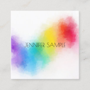 Modern Colourful Design Professional Template Square Business Card