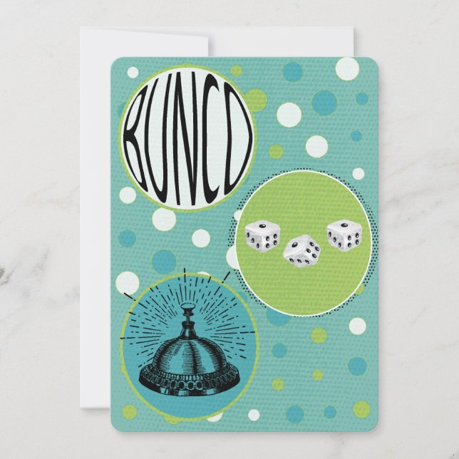 Modern Colourful Dots Bunco Invitation (Front)