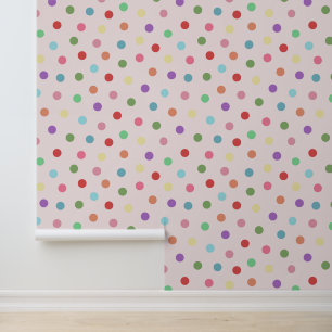Modern Colourful Dots Pattern Pink  Wallpaper