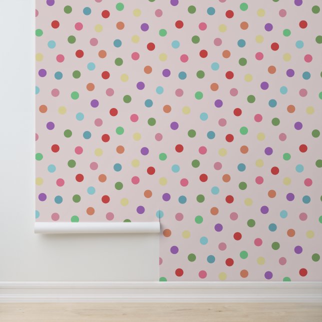 Modern Colourful Dots Pattern Pink  Wallpaper (Application)