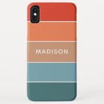 Modern Colourful Earth Colorblock Personalised Nam Case-Mate iPhone Case<br><div class="desc">This colourful and modern design features a colour-block pattern in blue,  brown and orange with your personalised name #iphone #cases #iphonecases #electronics</div>